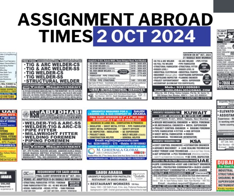 Assignment Abroad Times Today 2 Oct 2024