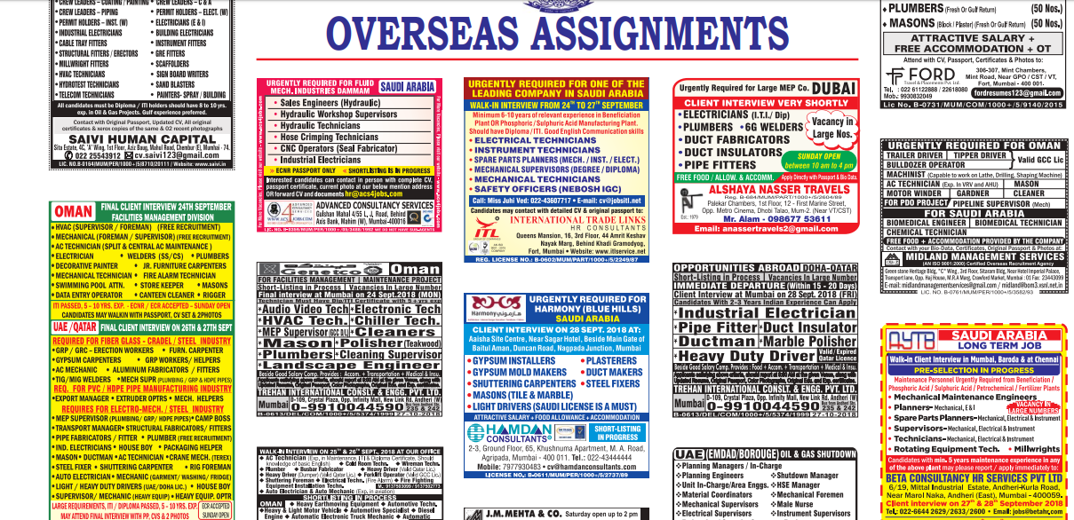 22 SEP abroad assignment times newspaper