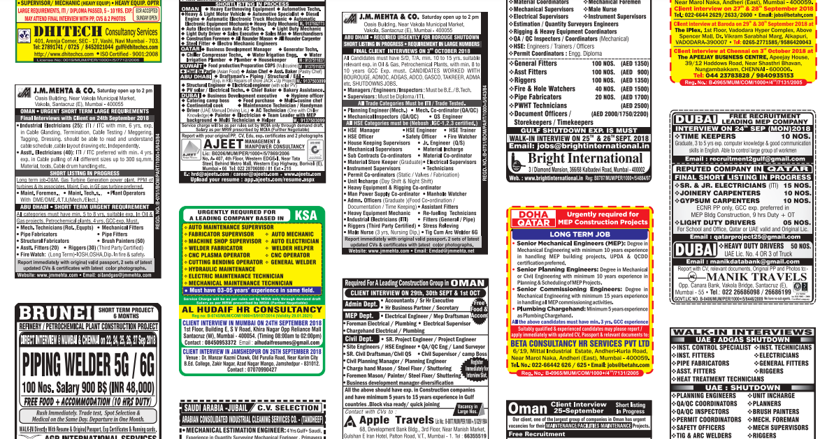 22 SEP abroad assignment times newspaper today