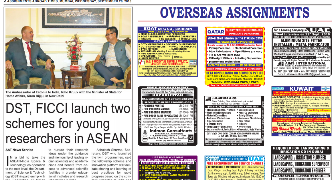26SEP abroad assignment newspaper0