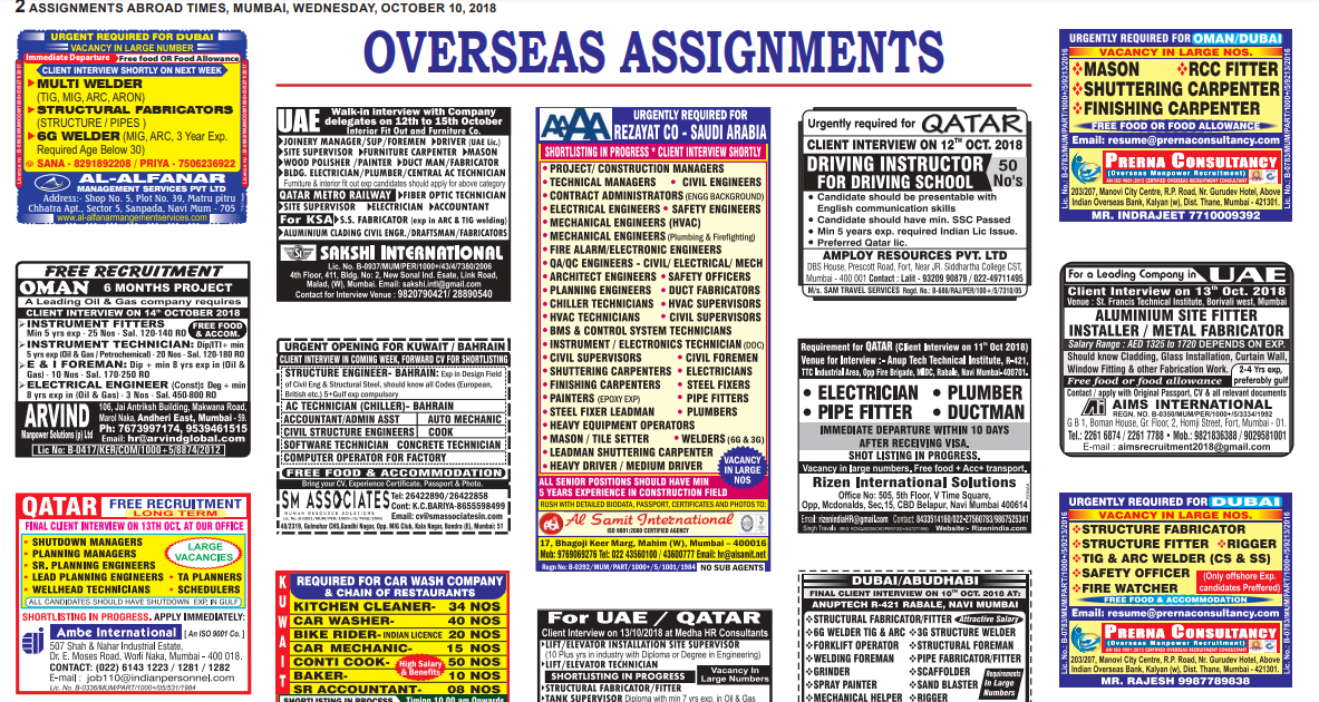 Assignment abroad newspaper