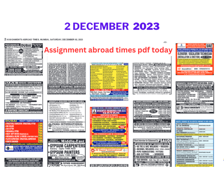 assignment abroad times 15 september 2023