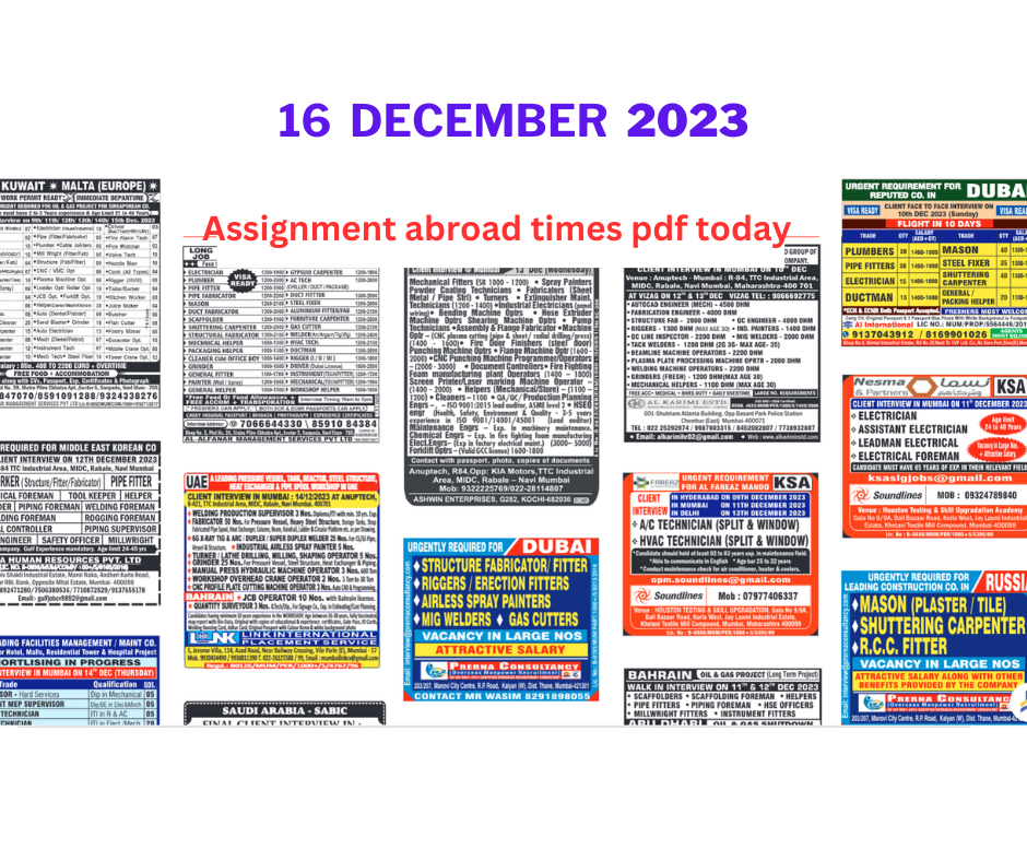 Assignment abroad times pdf today 16 dec