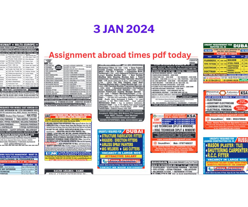 Assignment abroad times pdf today jan 2024