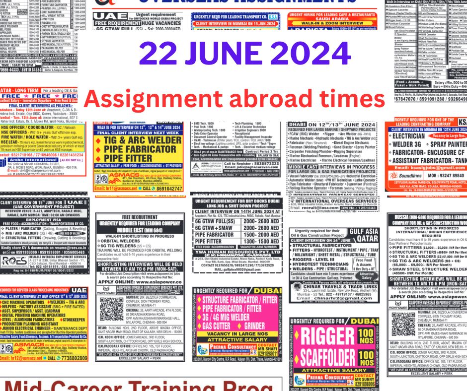Assignment Abroad Times pdf today - 22 June 2024