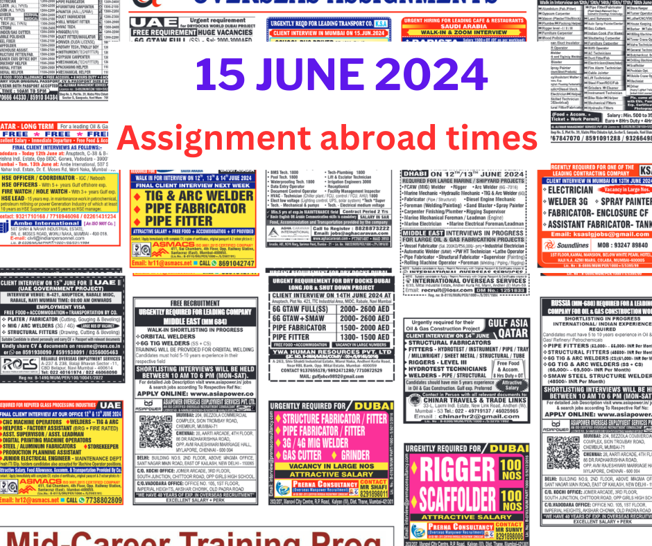 Assignment Abroad Times pdf today - 15 June 2024