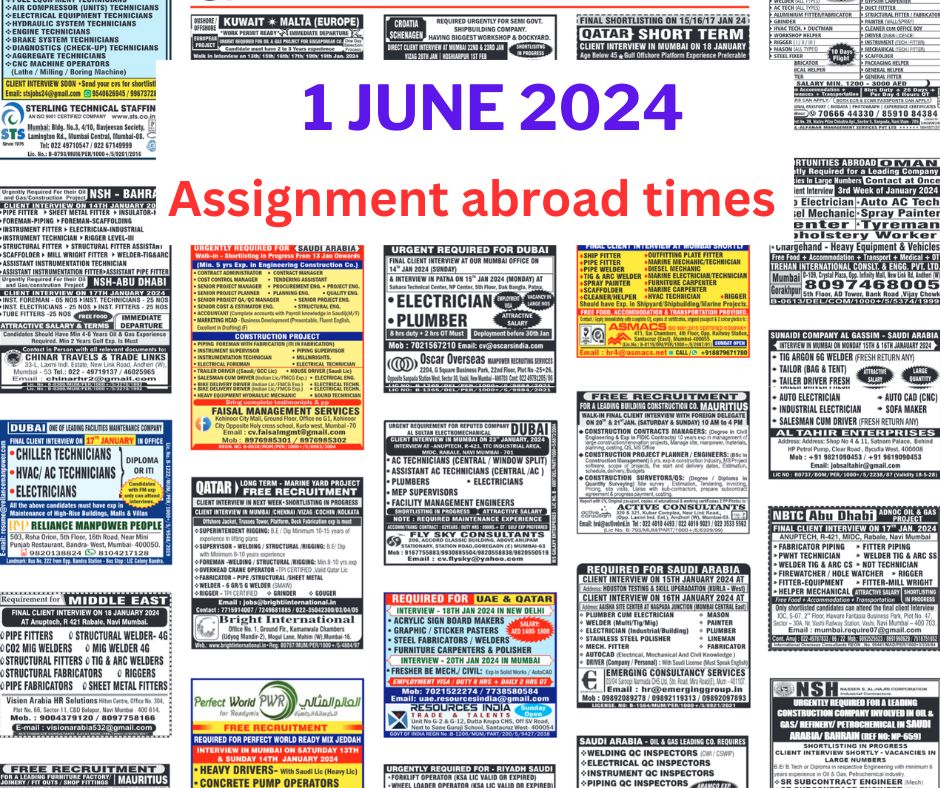 Assignment Abroad Times pdf today - 1 June 2024