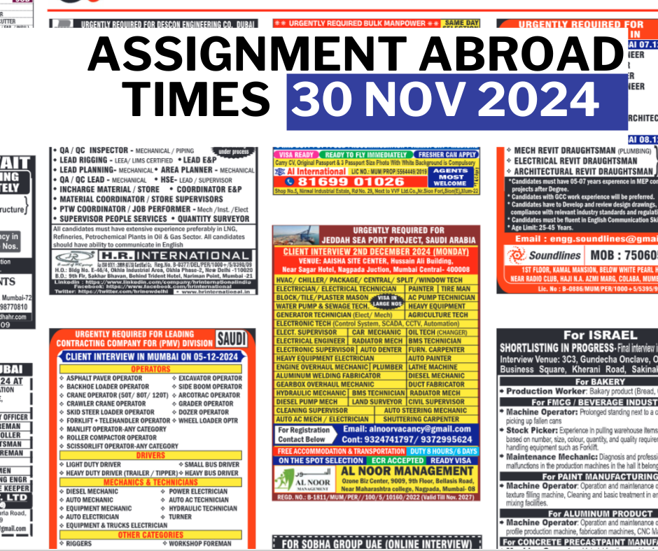 Assignment abroad times pdf today