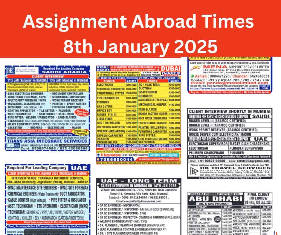 Assignment abroad times pdf today 8 January 2025