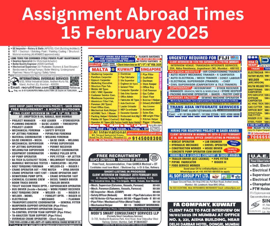 Assignment abroad times pdf today