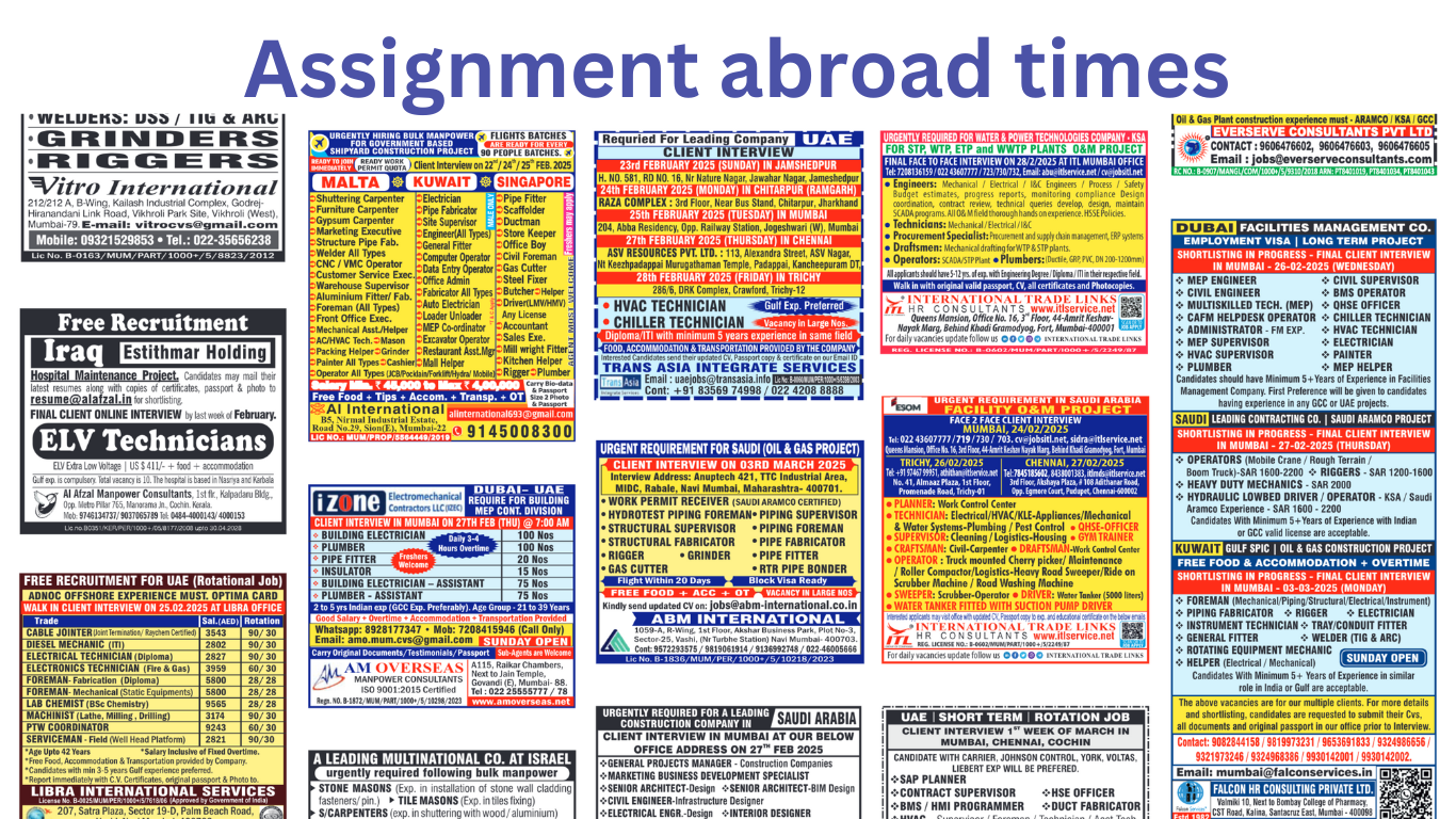 Assignment abroad times today pdf 22 feb 2025