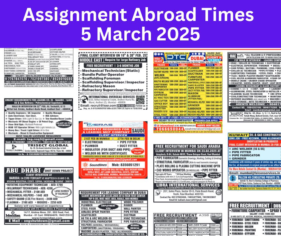 Assignment abroad times pdf today 5 march 2025