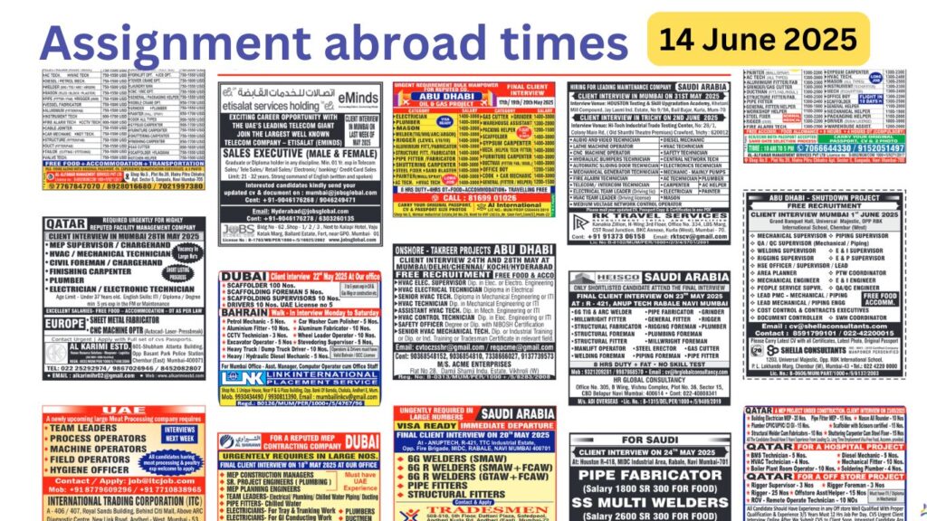 Assignment abroad times today 14 june 2025