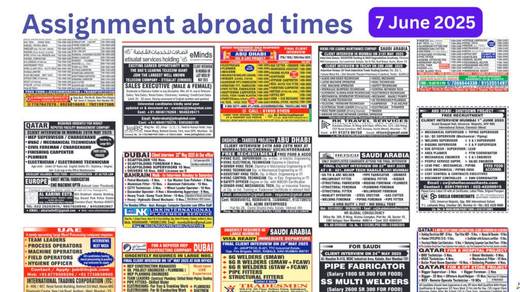 Assignment abroad times today 7 june 2025