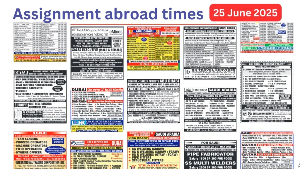 Assignments Abroad Times PDF Today, 25 June 2025