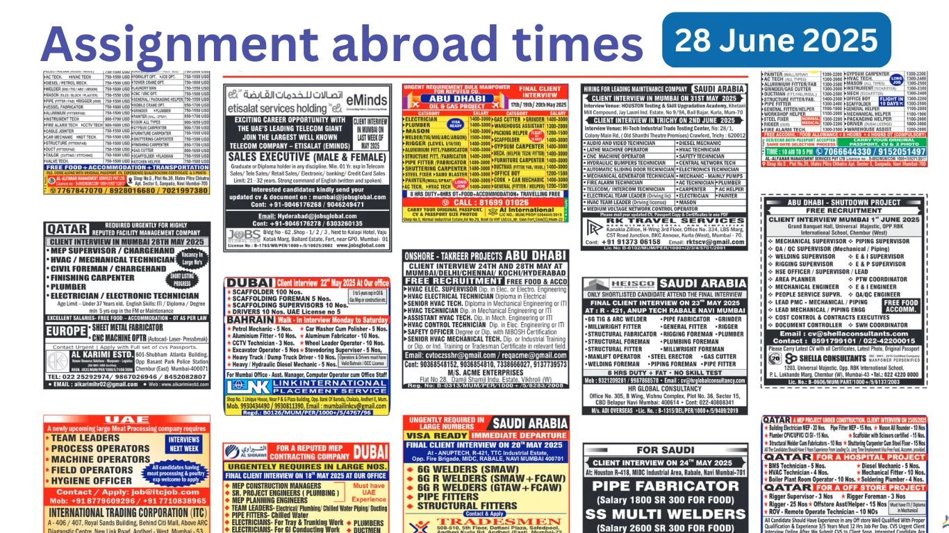 Assignments Abroad Times PDF Today, 28 June 2025