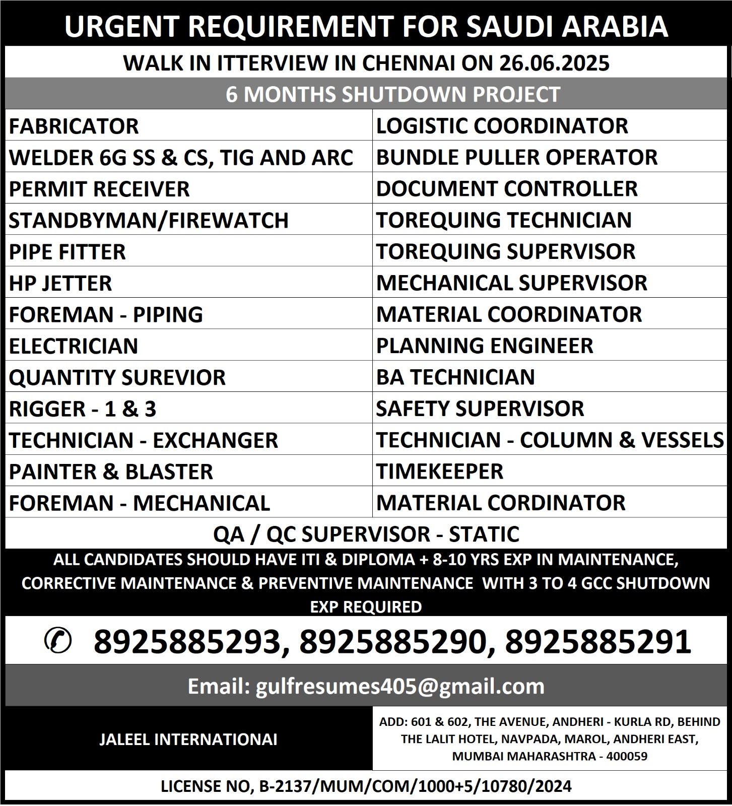 Gulf jobs at eAbroad job