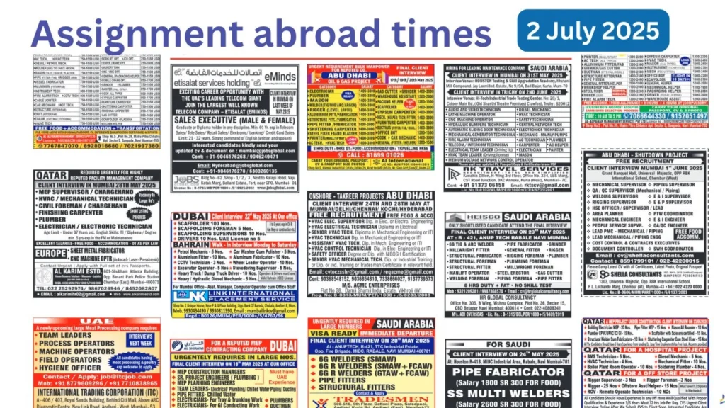 Assignments Abroad Times PDF Today, 2nd July 2025