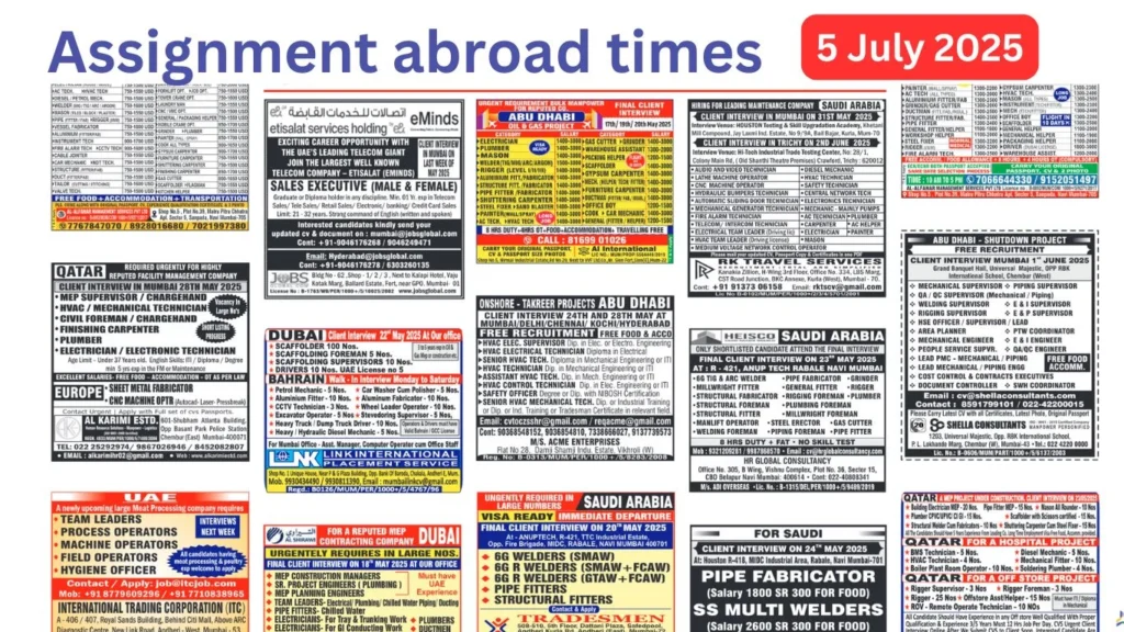 Assignments Abroad Times PDF Today, 5 july 2025