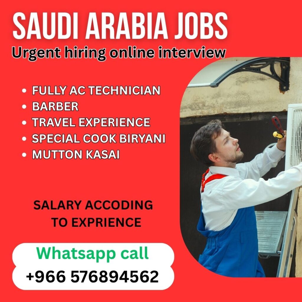 Saudi Arabia Jobs, Urgent Hiring with Online Interviews