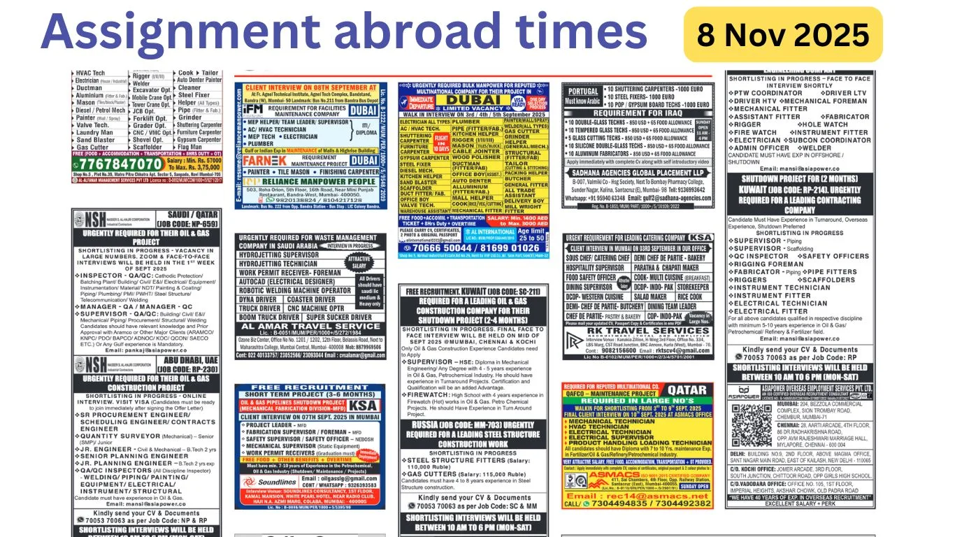 Assignments Abroad Times PDF Today, 8 nov 2025