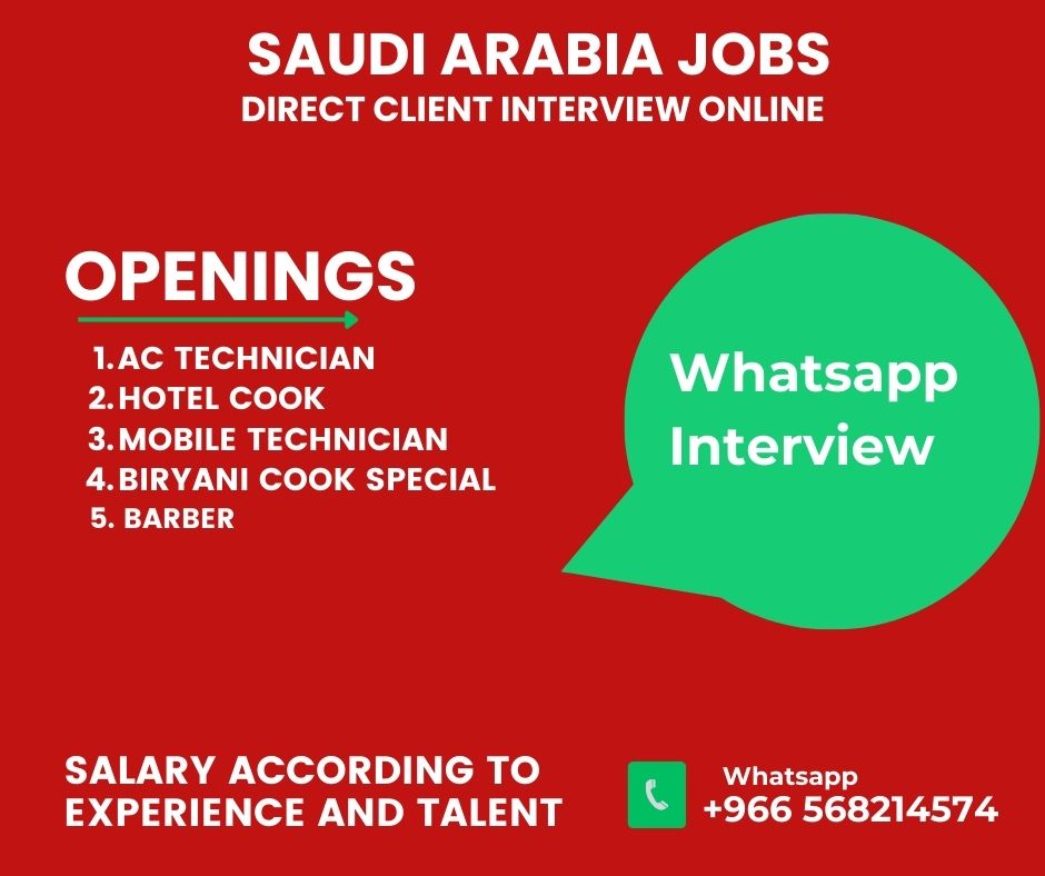 Saudi Arabia Jobs – Direct Client Interview (Online)