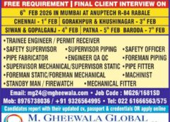 Urgent requirement for Gulf jobs vacancies today, 6 Feb 2026