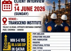 Urgent requirement for qatar, interview in Mumbai and Chennai