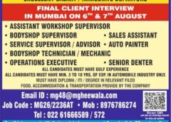 Gulf jobs vacancies today, interview in Mumbai, 1 August 2026
