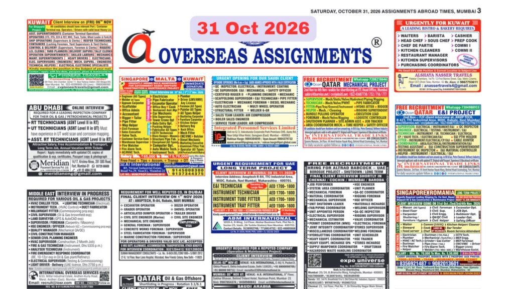 Assignments Abroad Times PDF Today, 31 oct 2026 (1)