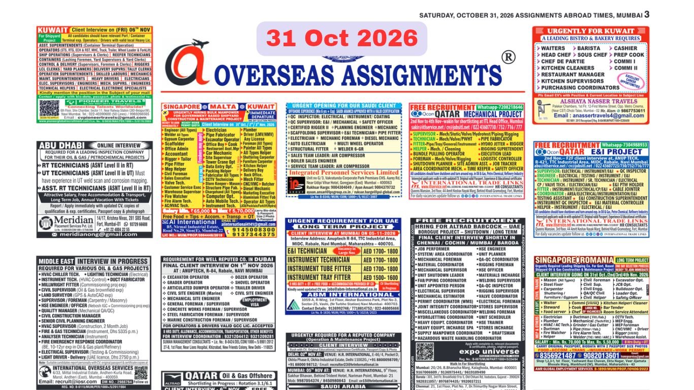 Assignments Abroad Times PDF Today, 31 oct 2026 (1)